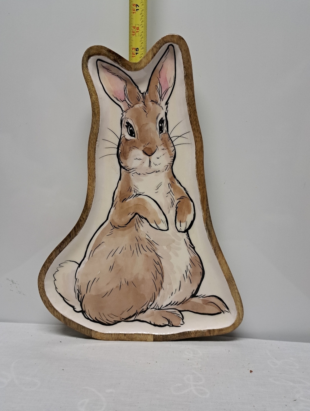 Burton Brown and White Bunny Decorative Tray